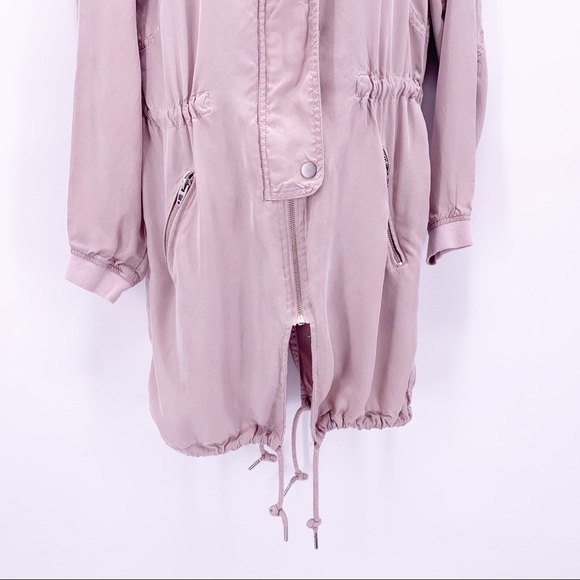 Blank NYC Mauve Long Rayon Zipped Jacket Sz Small - Picture 6 of 7